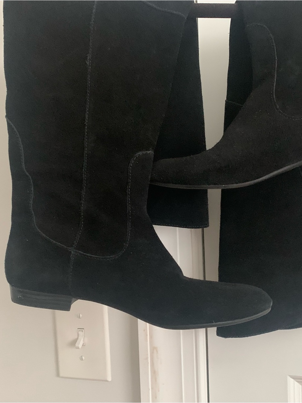 Women's Black Suede Mid-Calf Boots